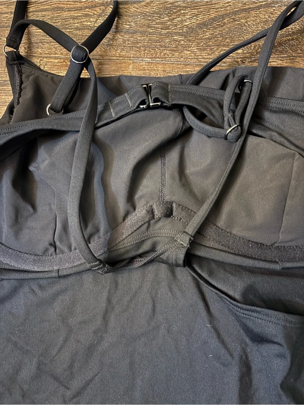 Athleta Seascape Blousy Tankini Swim Top Womens 38B/C Black NWT Underwire